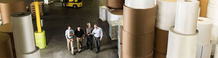Athens team on warehouse floor